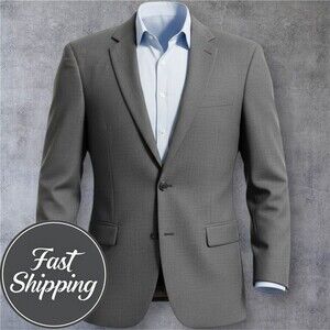 HART SHAFFNER MARX Men's Blazer Sport Coat Two Button Suit Jacket 42L Gray Wool